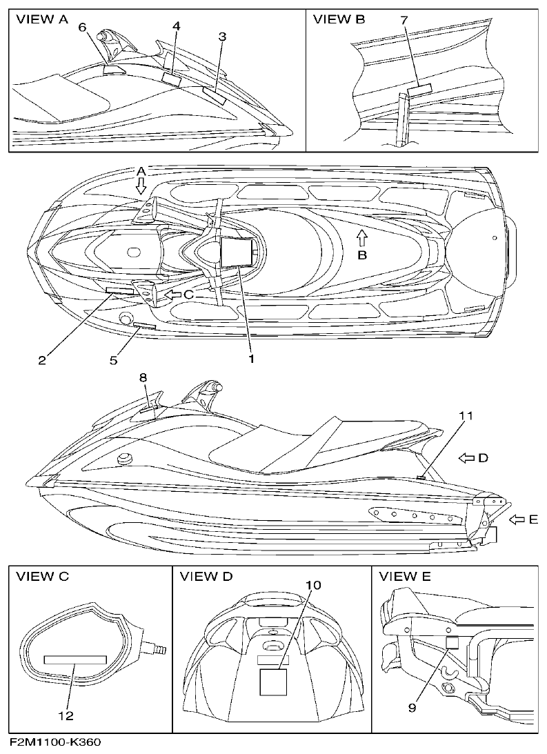 Yamaha F2ML IMPORTANT LABELS parts diagram
